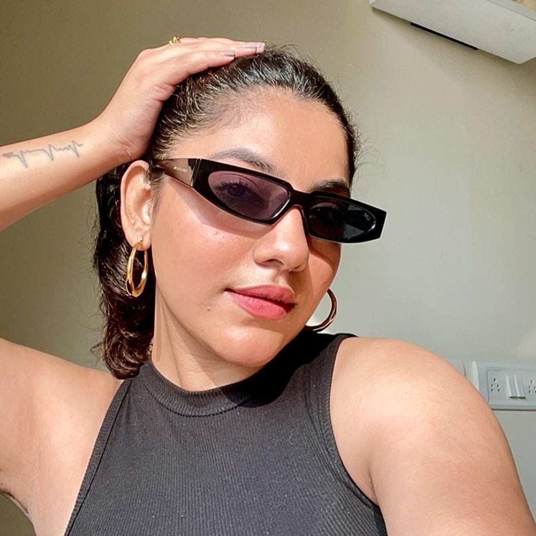 18KT Gold Plated Polly Hoop Earrings - Atulya Jewellers