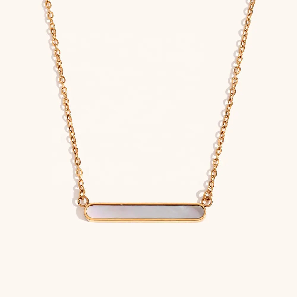 18KT Gold Plated Dainty Bar Necklace - Atulya Jewellers