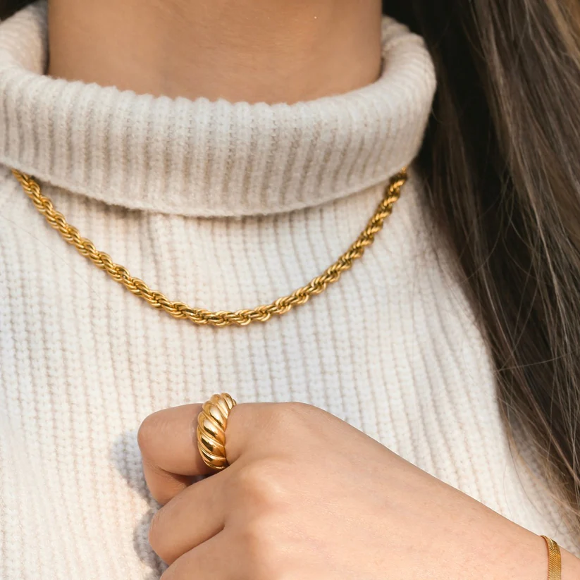 18KT Gold Plated Rope Chain - Atulya Jewellers