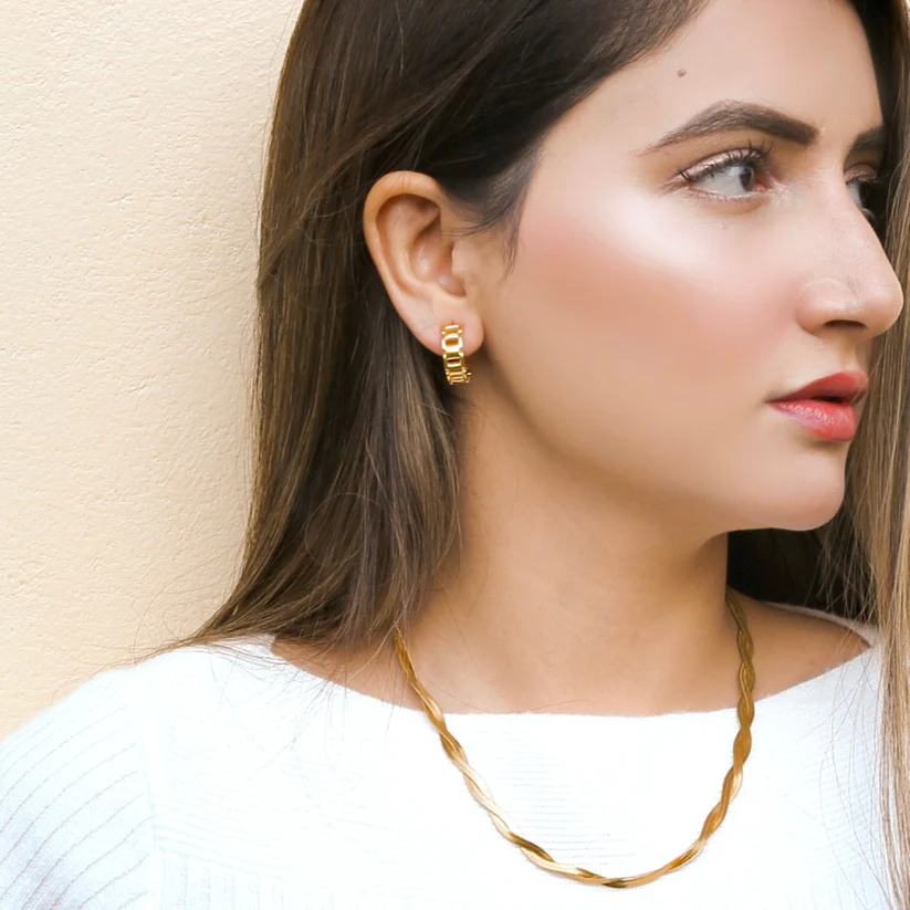 18KT Gold Plated Twisted Silk Necklace - Atulya Jewellers