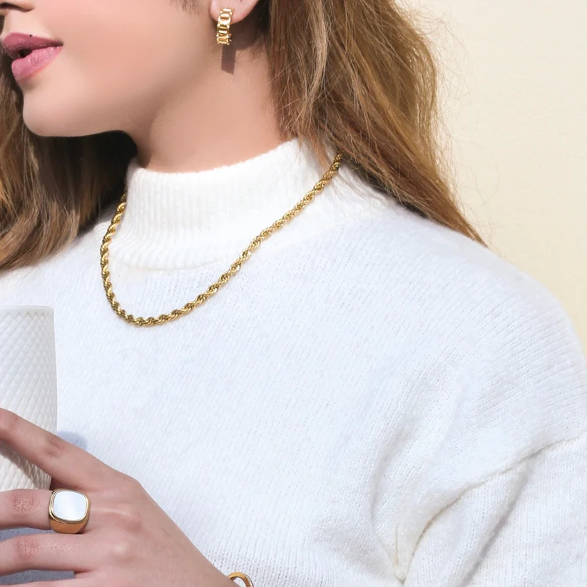 18KT Gold Plated Rope Chain - Atulya Jewellers