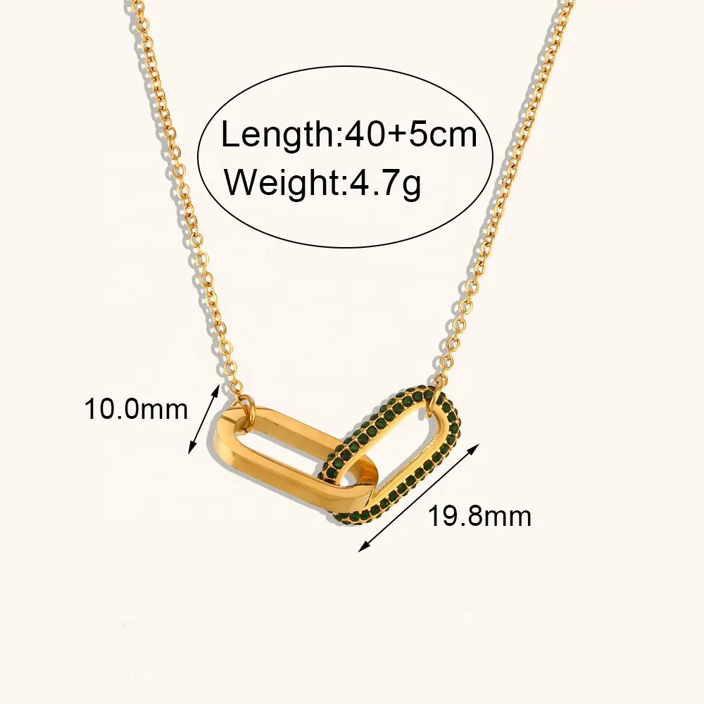 18KT Gold Plated Loop-Lock CZ Necklace - Atulya Jewellers