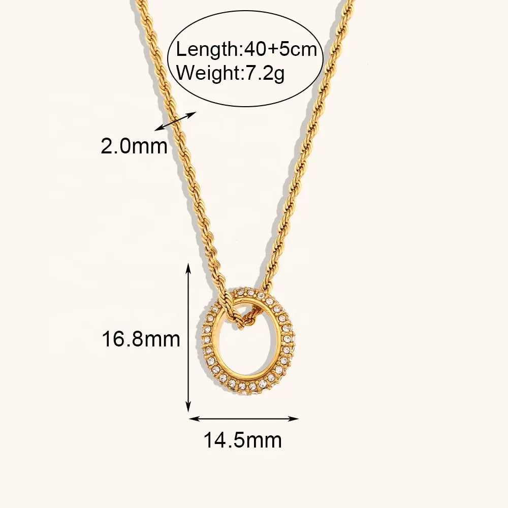 18KT Gold Plated Loop CZ Necklace - Atulya Jewellers