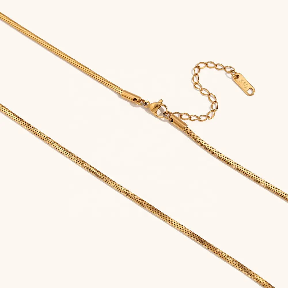 18KT Gold Plated Solid Snake Chain - Atulya Jewellers