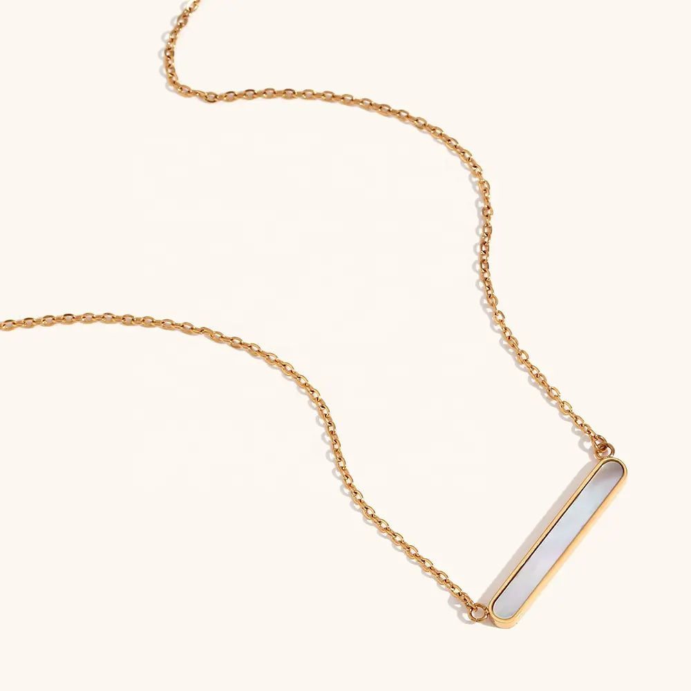 18KT Gold Plated Dainty Bar Necklace - Atulya Jewellers