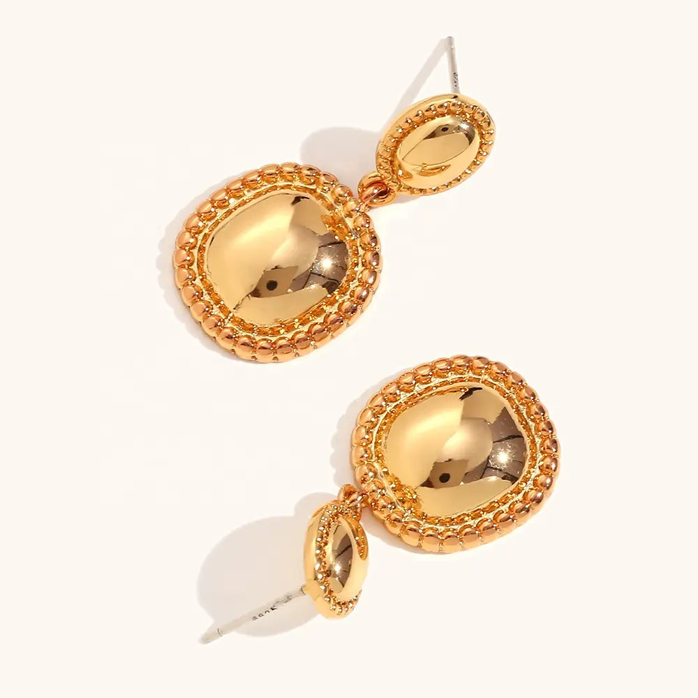 18KT Gold Plated Gloss Dangle Earrings - Atulya Jewellers