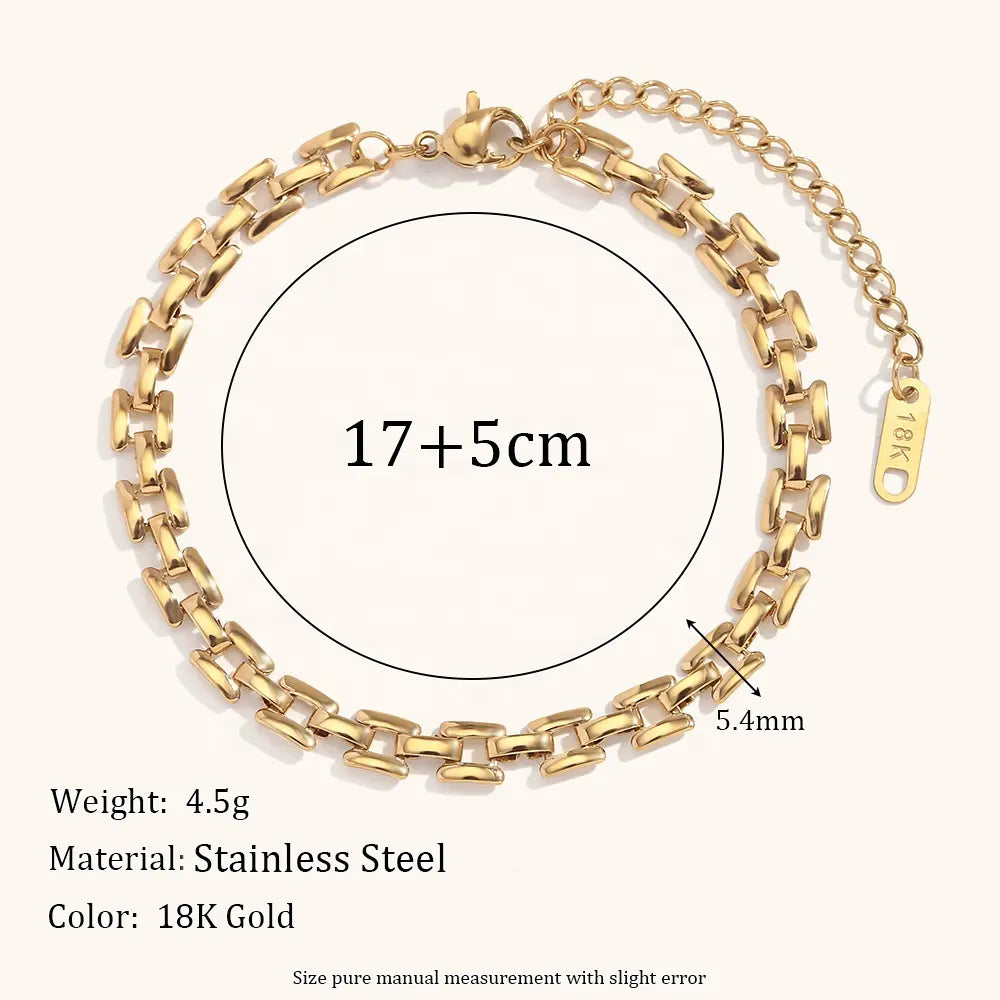 18KT Gold Plated Square Link Bracelet - Atulya Jewellers