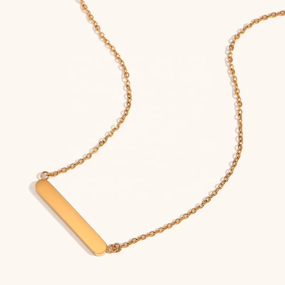 18KT Gold Plated Dainty Bar Necklace - Atulya Jewellers