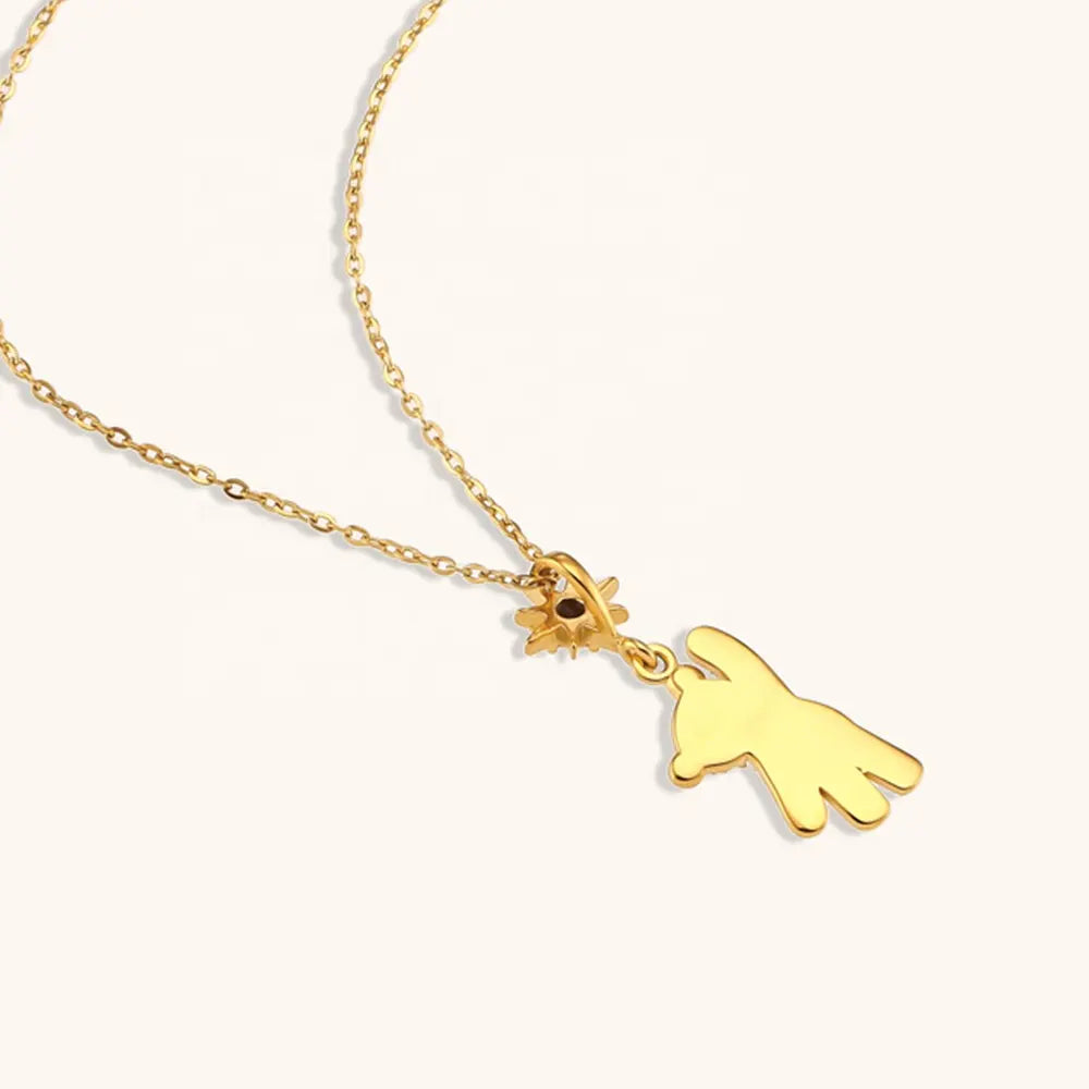 18KT Gold Plated Teddy CZ Necklace - Atulya Jewellers