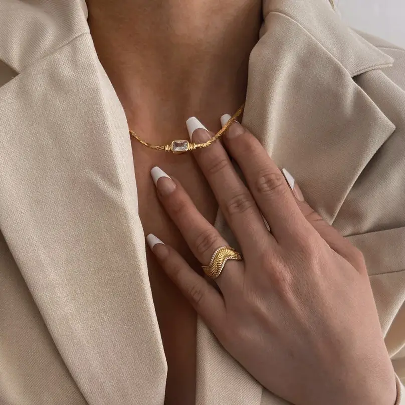 18KT Gold Plated Alaya CZ Ring - Atulya Jewellers