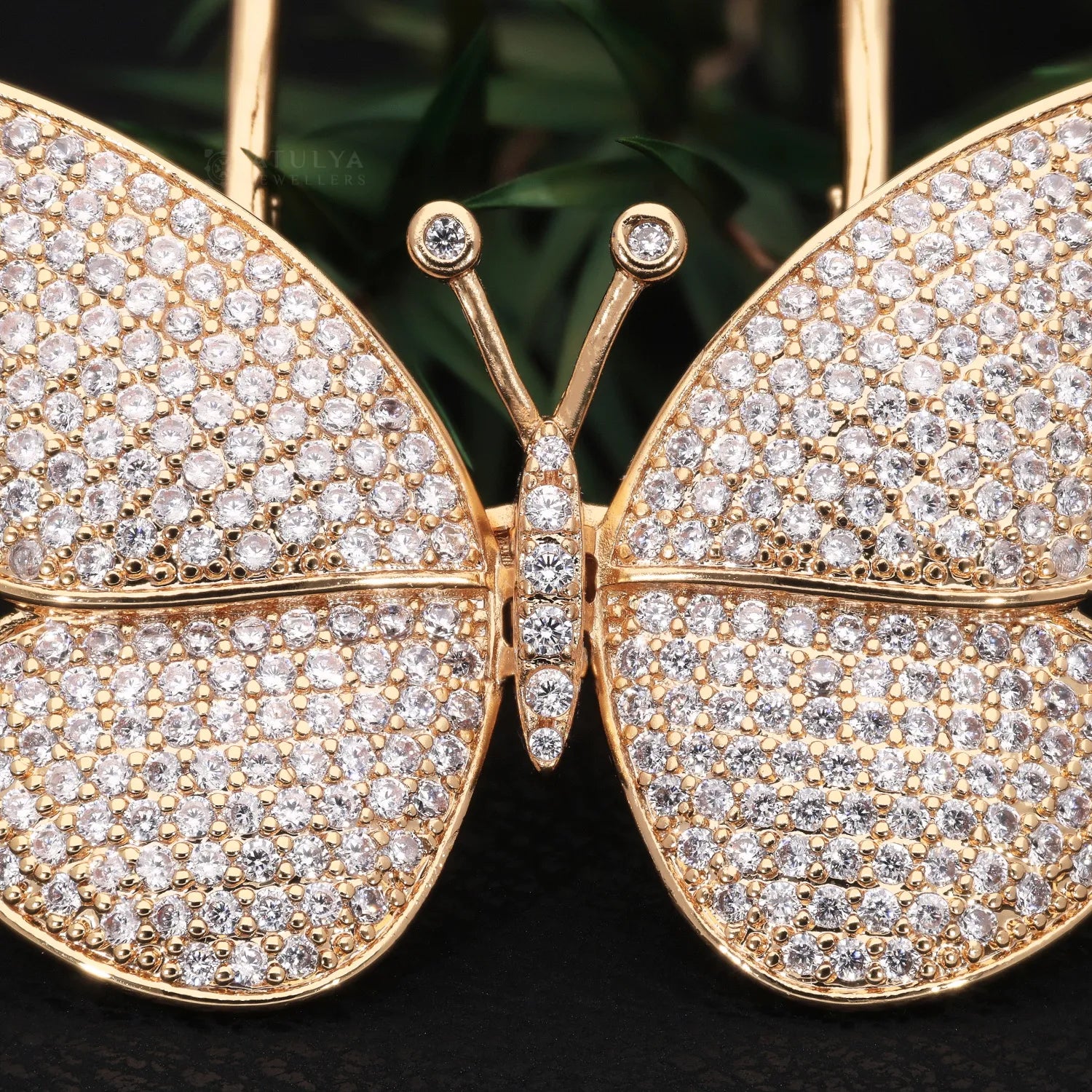 Flying Butterfly Diamond Ring - 18KT Gold Plated (Re-Sizable) - Atulya Jewellers