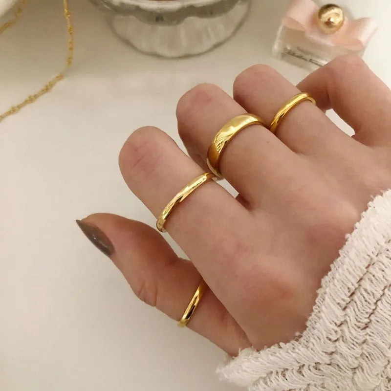 18KT Gold Plated Plain Band Ring - Atulya Jewellers