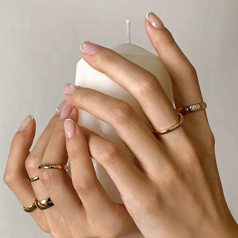 18KT Gold Plated Plain Band Ring - Atulya Jewellers