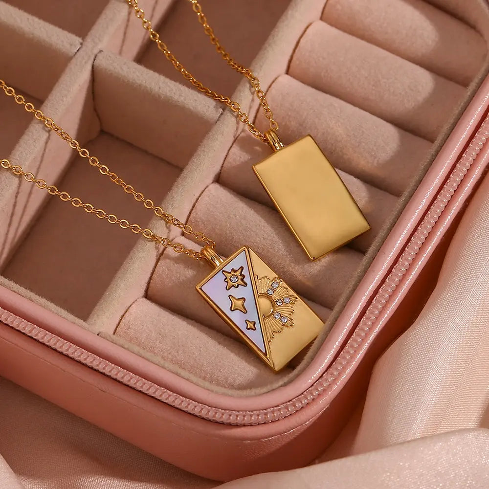 18KT Gold Plated Star Gaze CZ Necklace - Atulya Jewellers