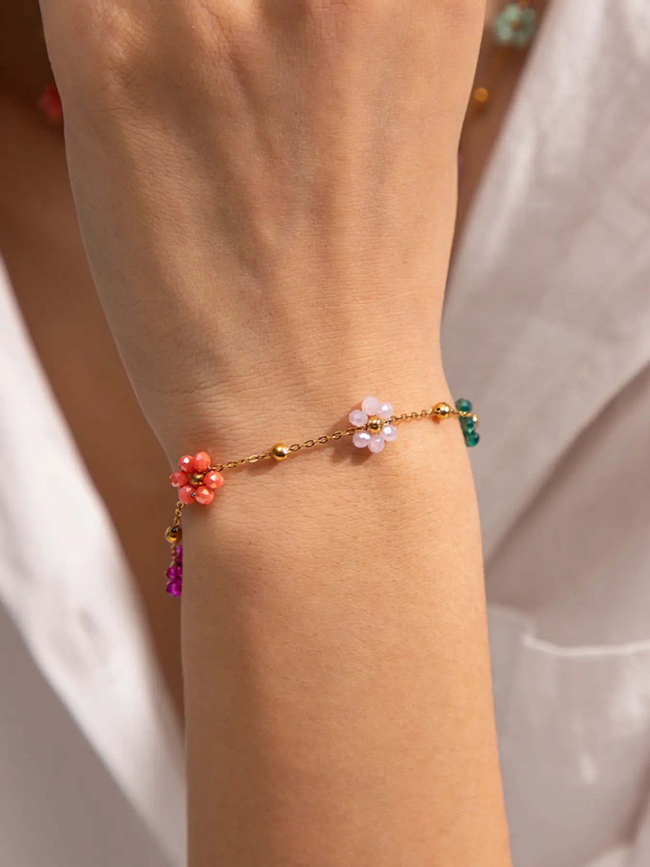 18KT Gold Plated Dainty Bloom Bracelet - Atulya Jewellers