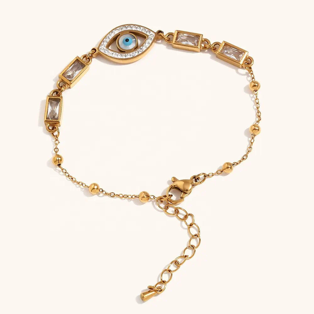 18KT Gold Plated Siora Evil Eye CZ Bracelet - Atulya Jewellers