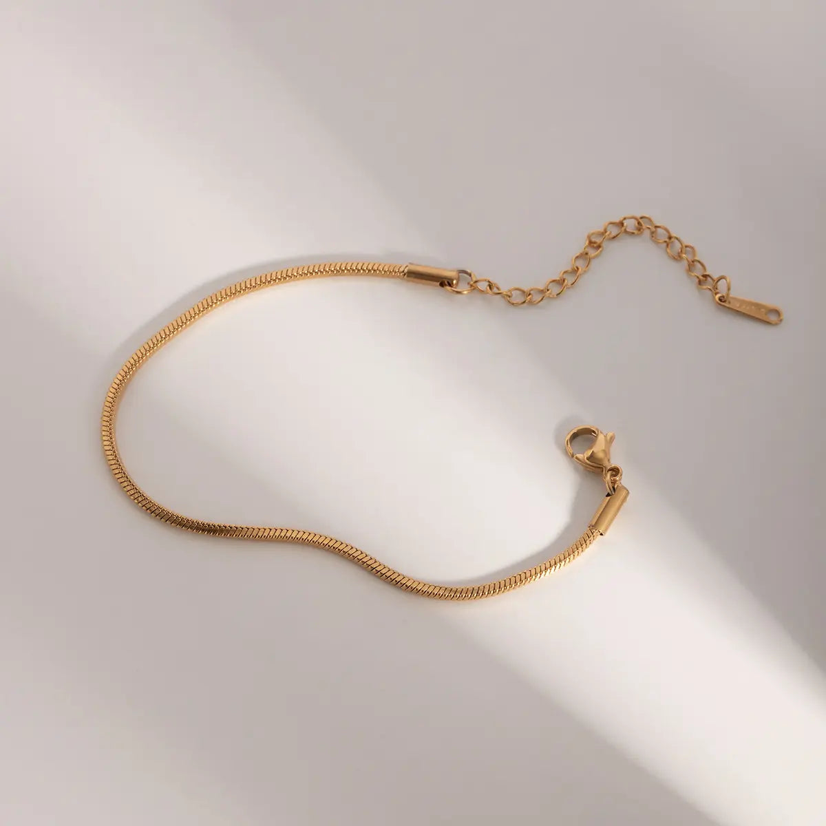 18KT Gold Plated Solid Snake Chain Bracelet - Atulya Jewellers