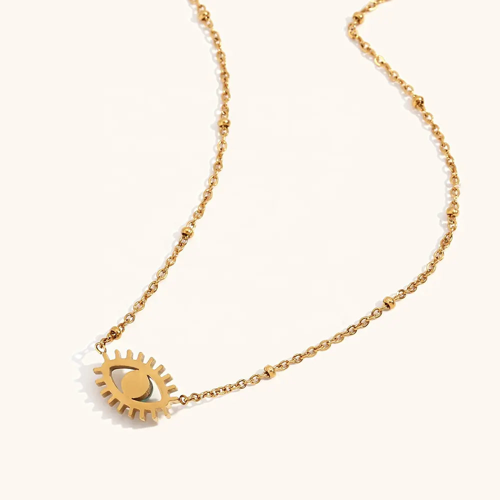 18KT Gold Plated Riva Evil Eye Necklace - Atulya Jewellers