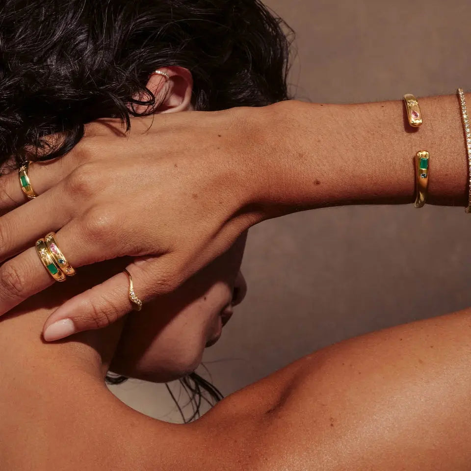 18KT Gold Plated Celestial CZ Ring - Atulya Jewellers