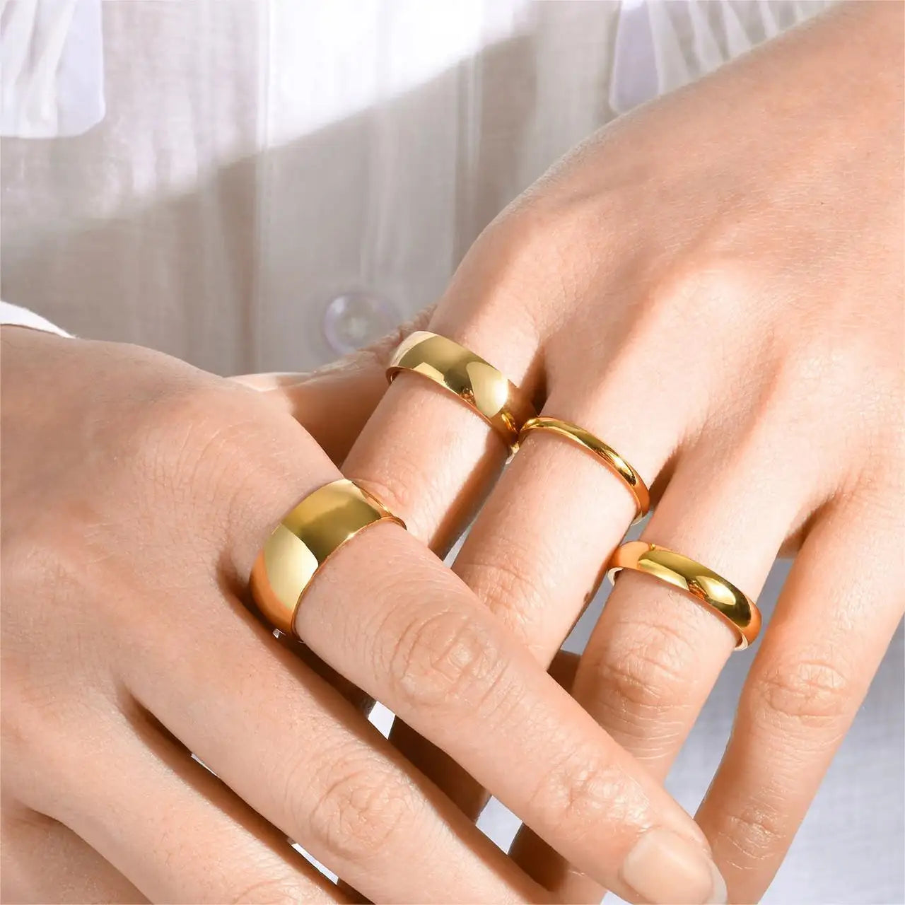 18KT Gold Plated Plain Band Ring - Atulya Jewellers