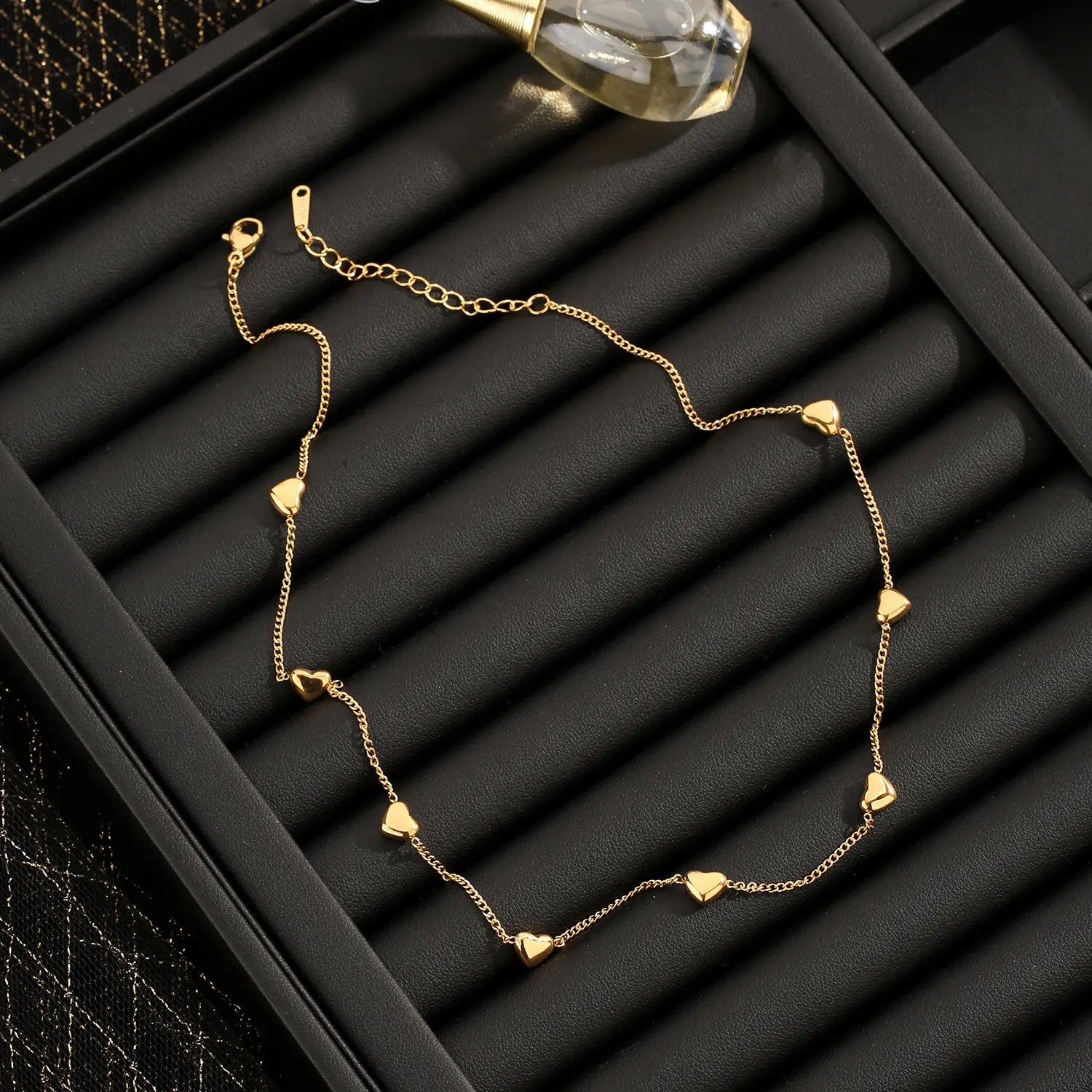 18KT Gold Plated Solid Heart Necklace - Atulya Jewellers