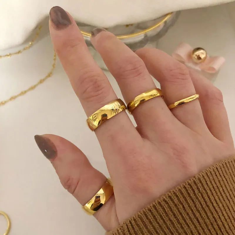 18KT Gold Plated Plain Band Ring - Atulya Jewellers