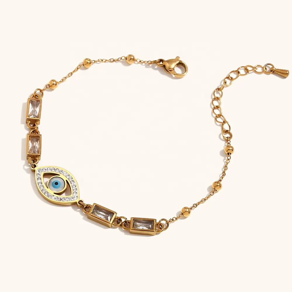 18KT Gold Plated Siora Evil Eye CZ Bracelet - Atulya Jewellers