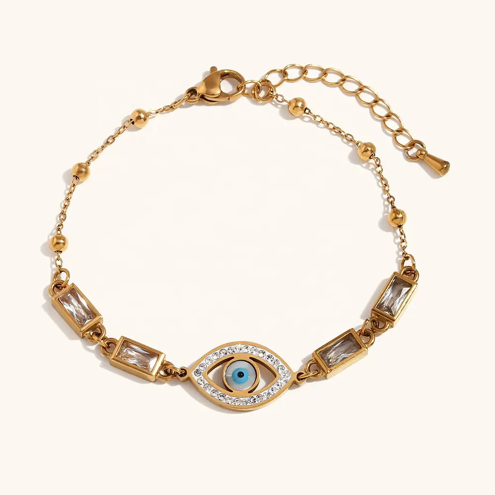 18KT Gold Plated Siora Evil Eye CZ Bracelet - Atulya Jewellers