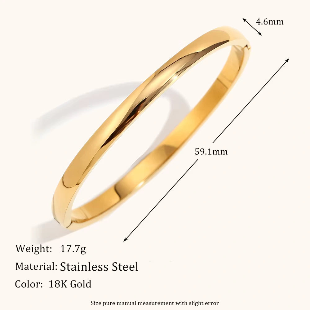 18KT Gold Plated Stackable Glossy Bangle 5mm - Atulya Jewellers