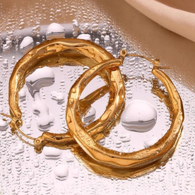 18KT Gold Plated Polly Hoop Earrings - Atulya Jewellers