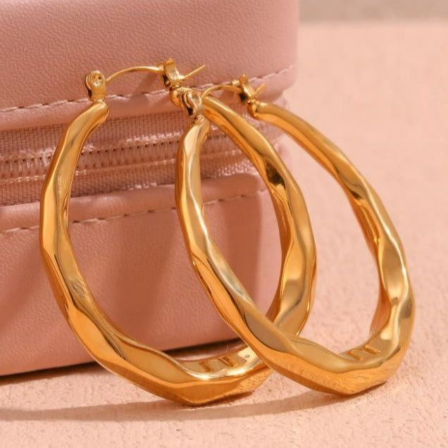 18KT Gold Plated Polly Hoop Earrings - Atulya Jewellers