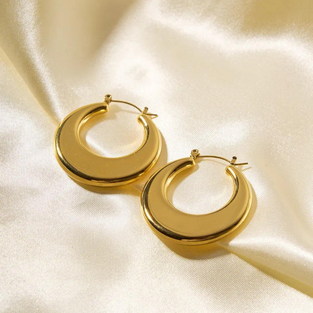 18KT Gold Plated Sophia Hoop Earrings - Atulya Jewellers
