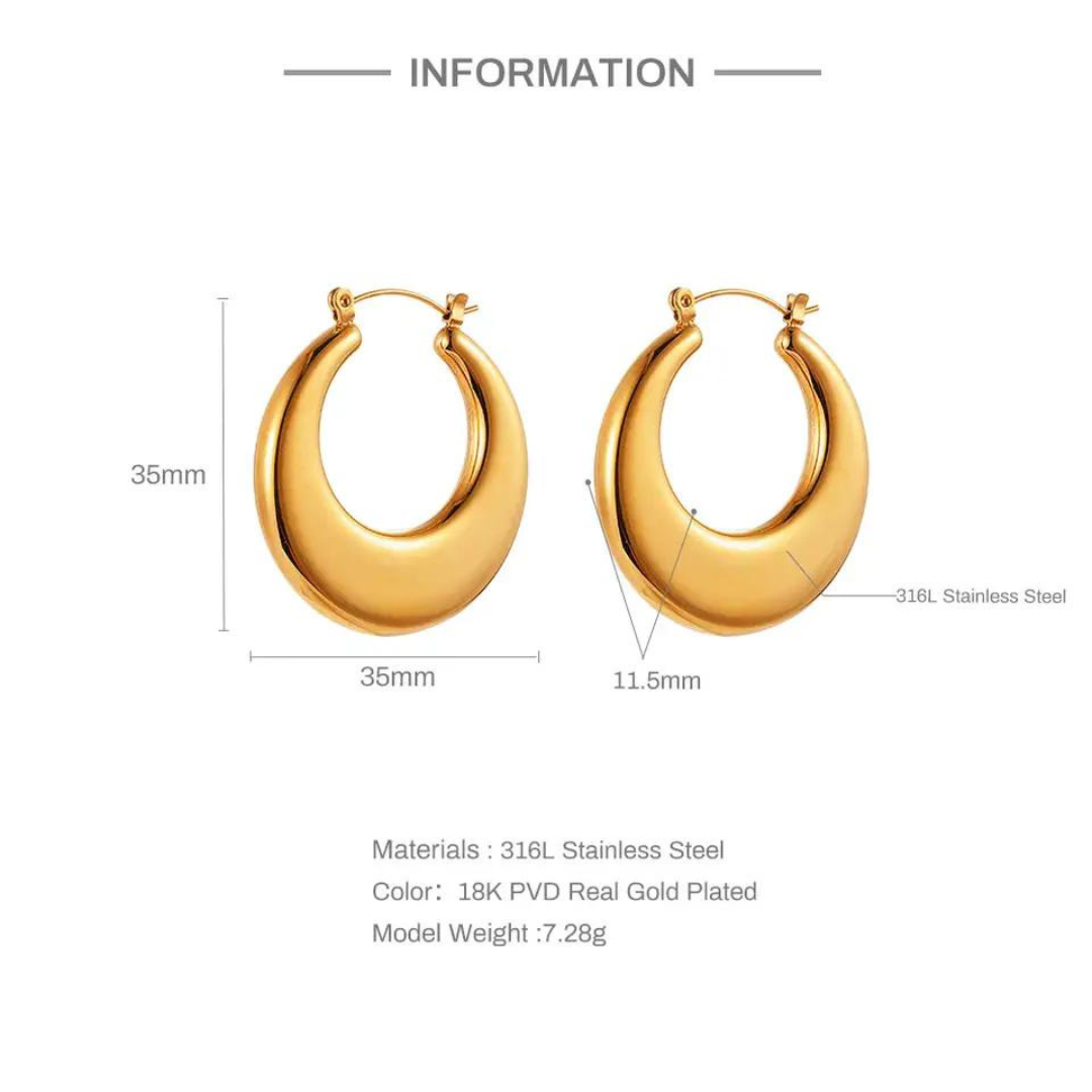 18KT Gold Plated Sophia Hoop Earrings - Atulya Jewellers