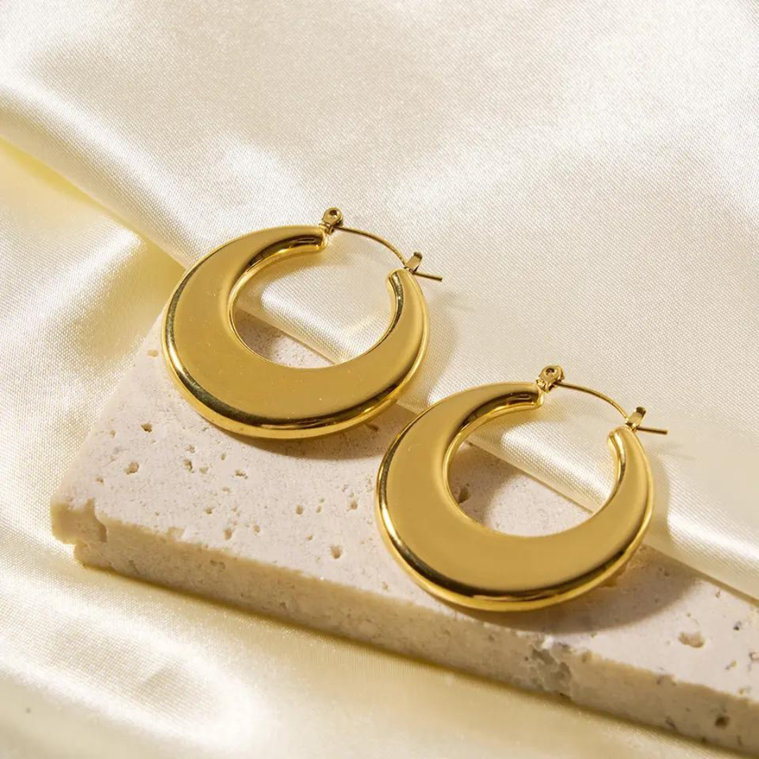 18KT Gold Plated Sophia Hoop Earrings - Atulya Jewellers