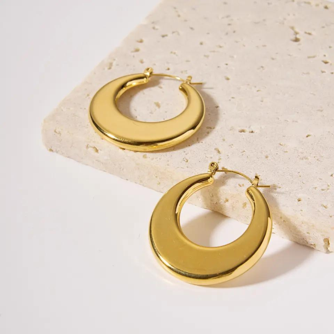 18KT Gold Plated Sophia Hoop Earrings - Atulya Jewellers