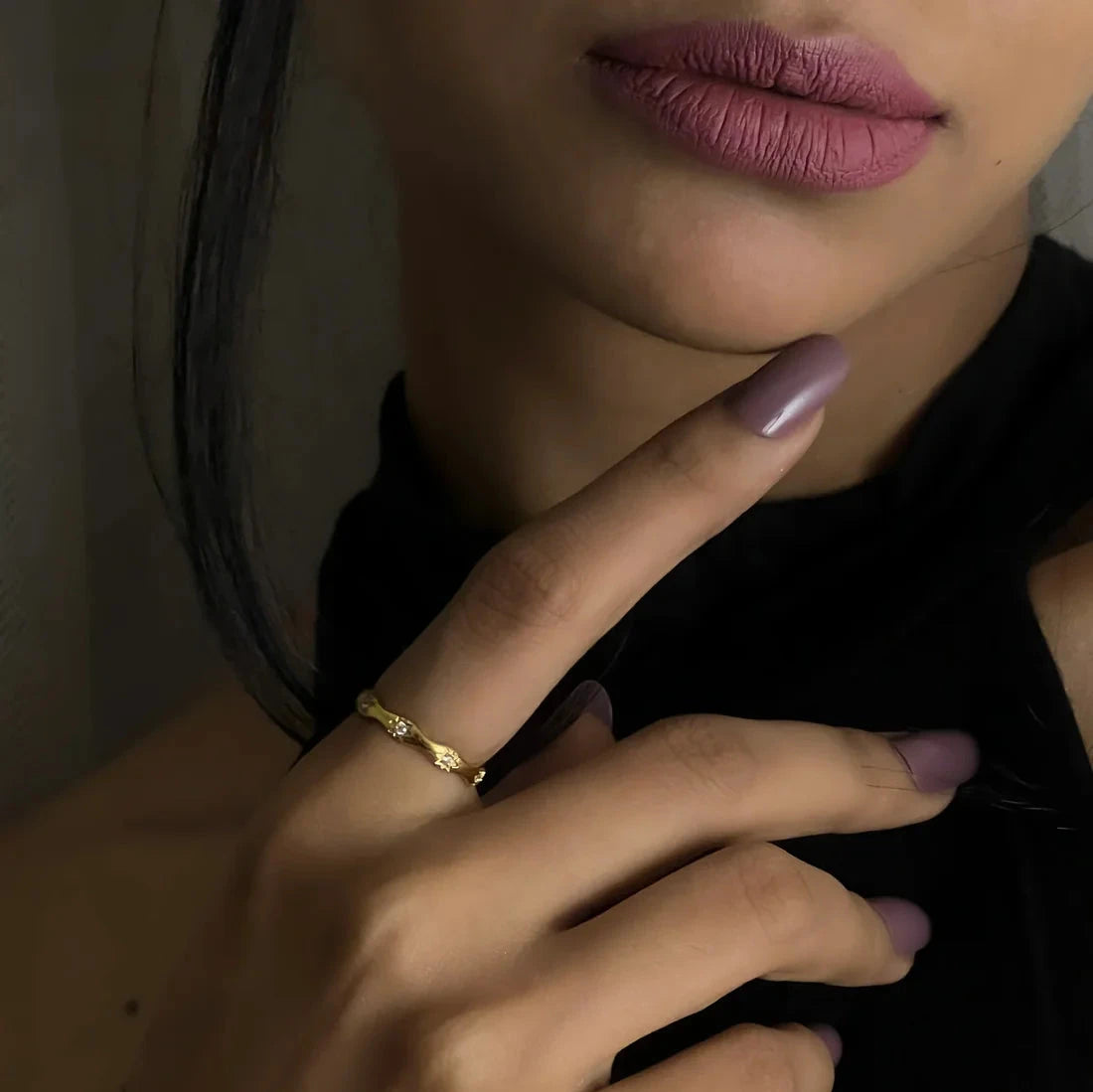 18KT Gold Plated Laura CZ Ring - Atulya Jewellers