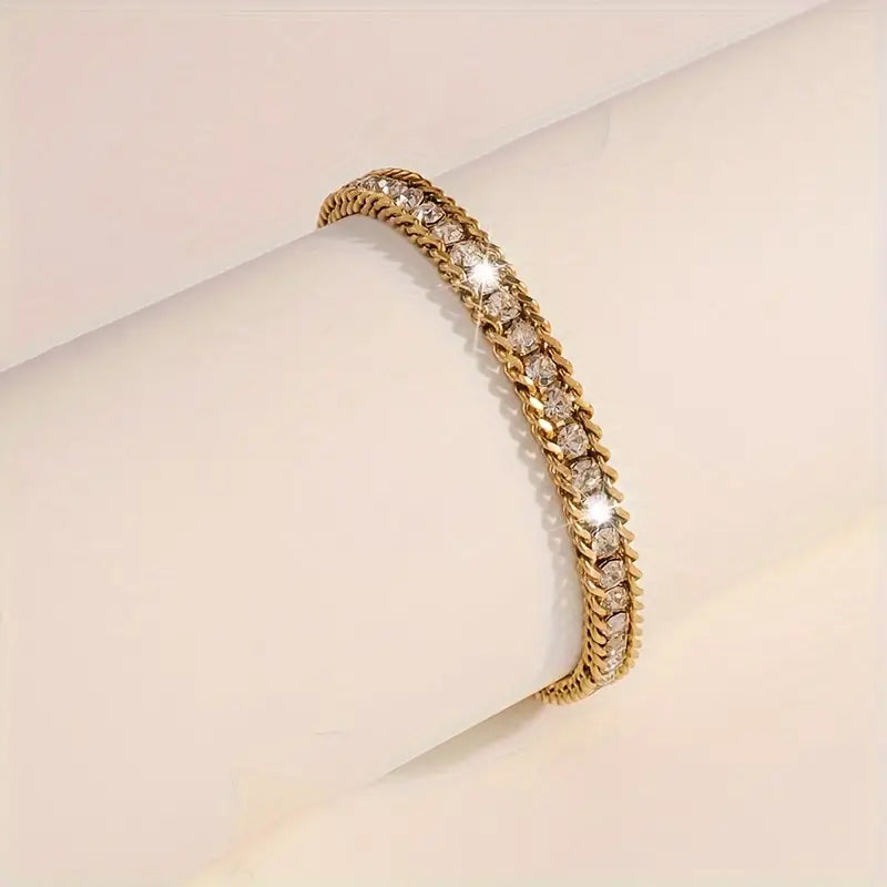 18KT Gold Plated Veera Tennis Bracelet - Atulya Jewellers