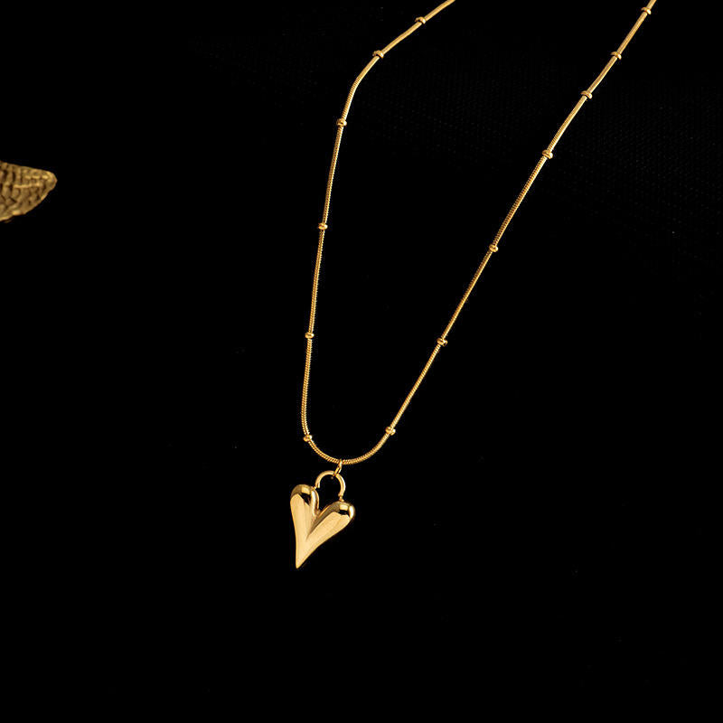 18KT Gold Plated Auric Heart Necklace - Atulya Jewellers