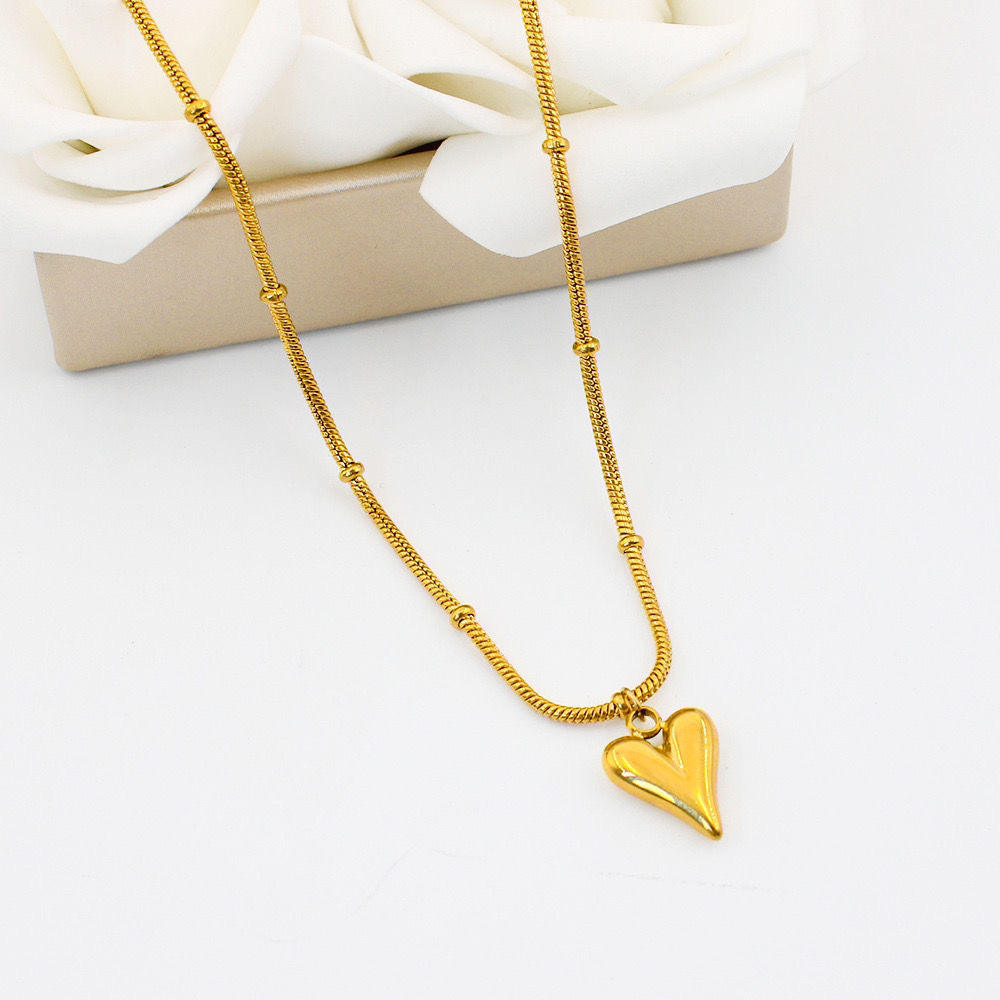 18KT Gold Plated Auric Heart Necklace - Atulya Jewellers