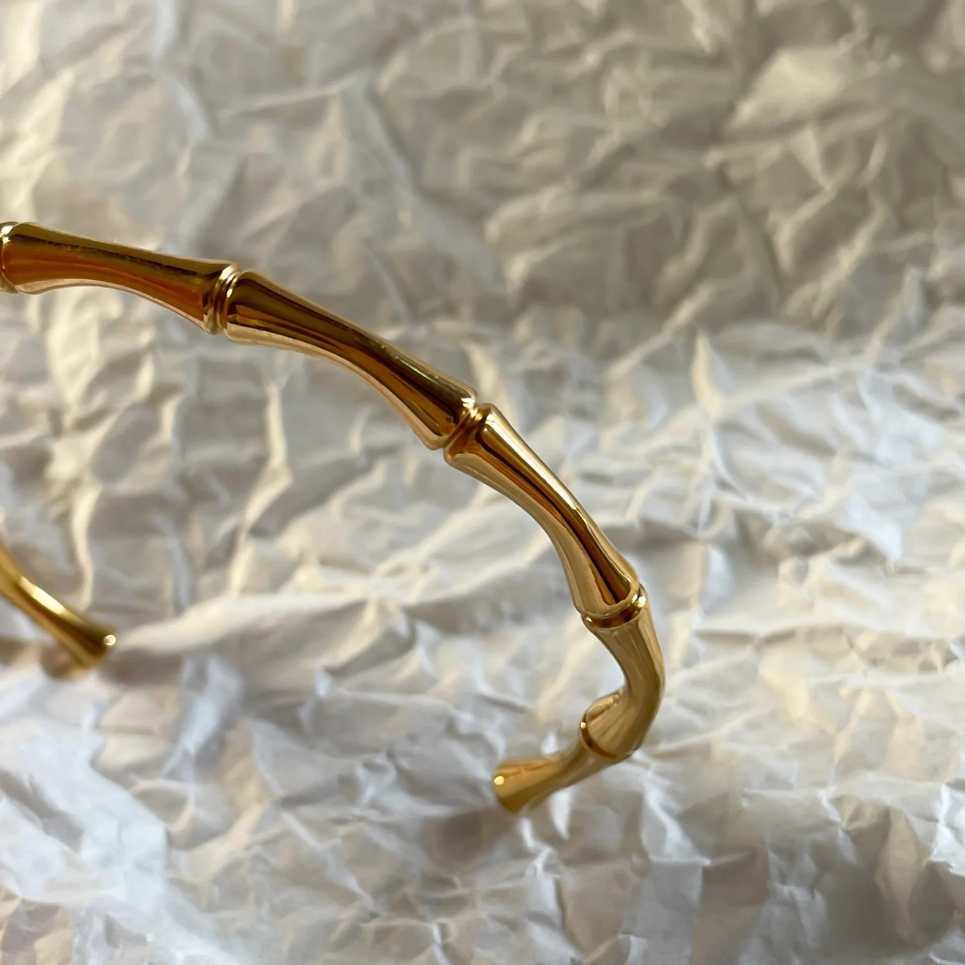 18KT Gold Plated Bamboo Cuff Bracelet - Atulya Jewellers