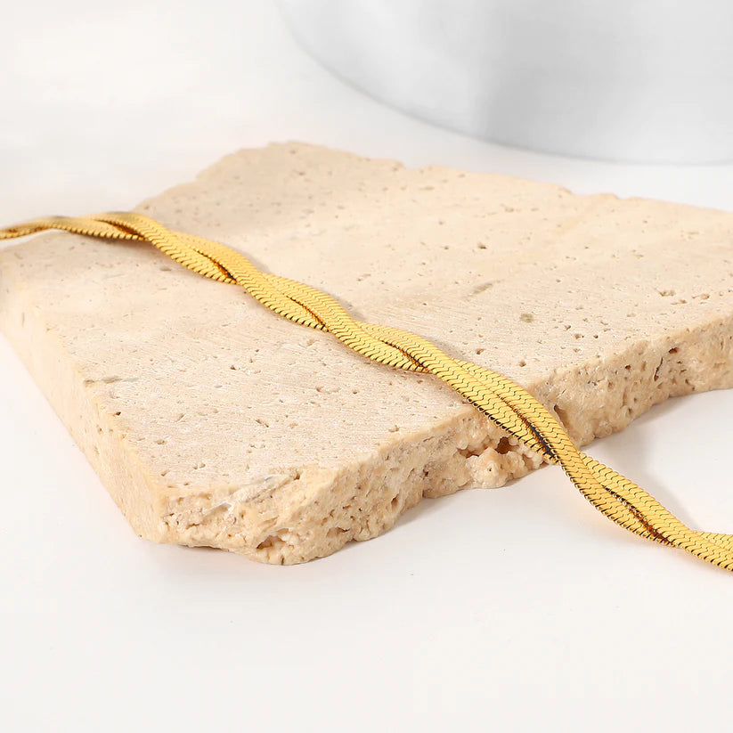 18KT Gold Plated Twisted Silk Bracelet - Atulya Jewellers