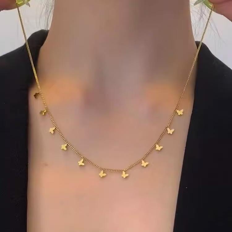 18KT Gold Plated Butterfly Charms Necklace - Atulya Jewellers