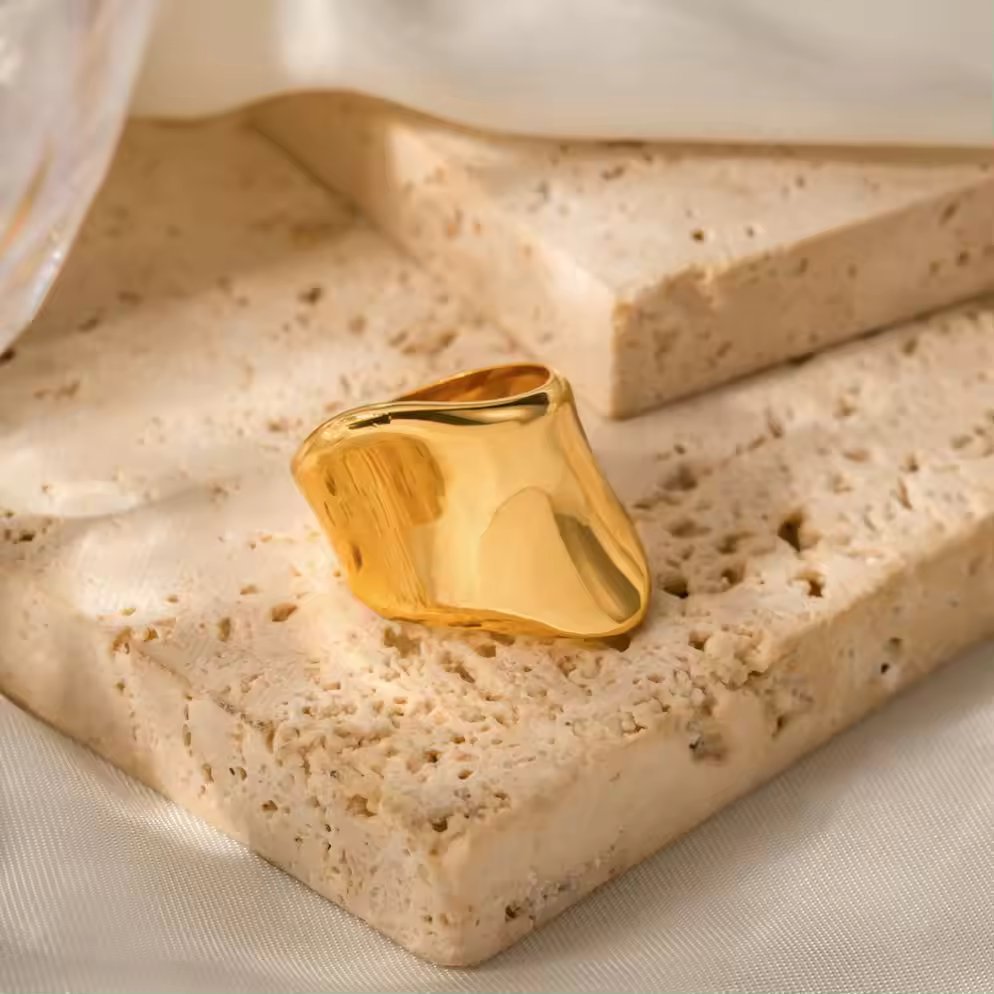 18KT Gold Plated Saturn Ring - Atulya Jewellers