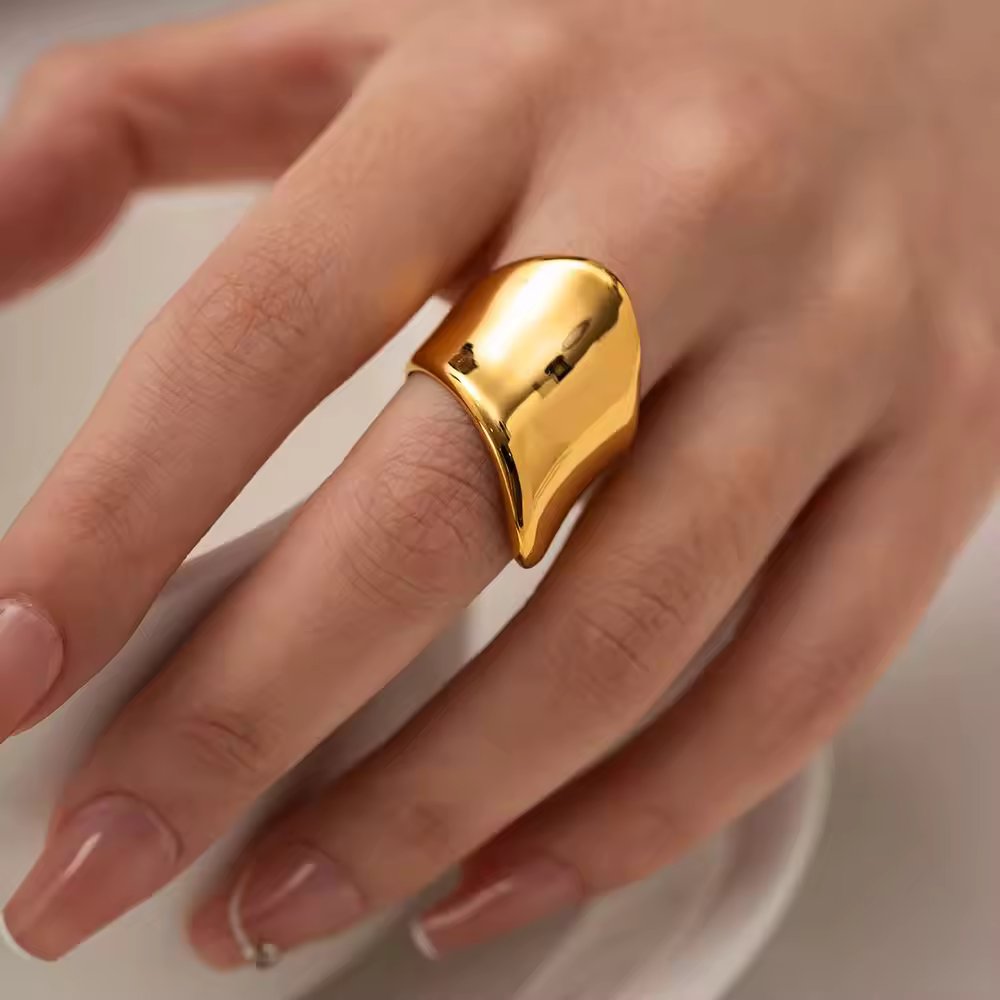 18KT Gold Plated Saturn Ring - Atulya Jewellers