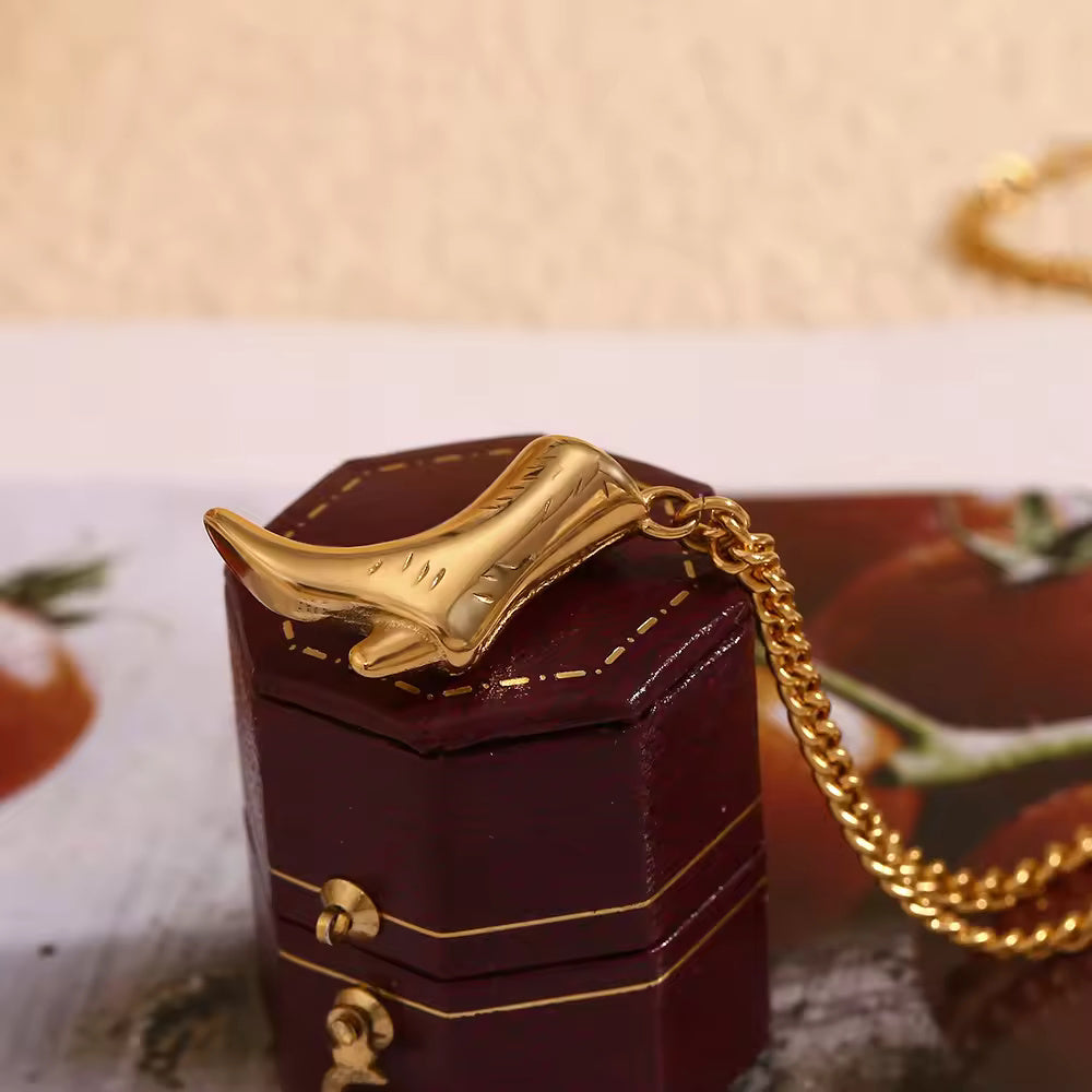 18KT Gold Plated Boot Necklace - Atulya Jewellers