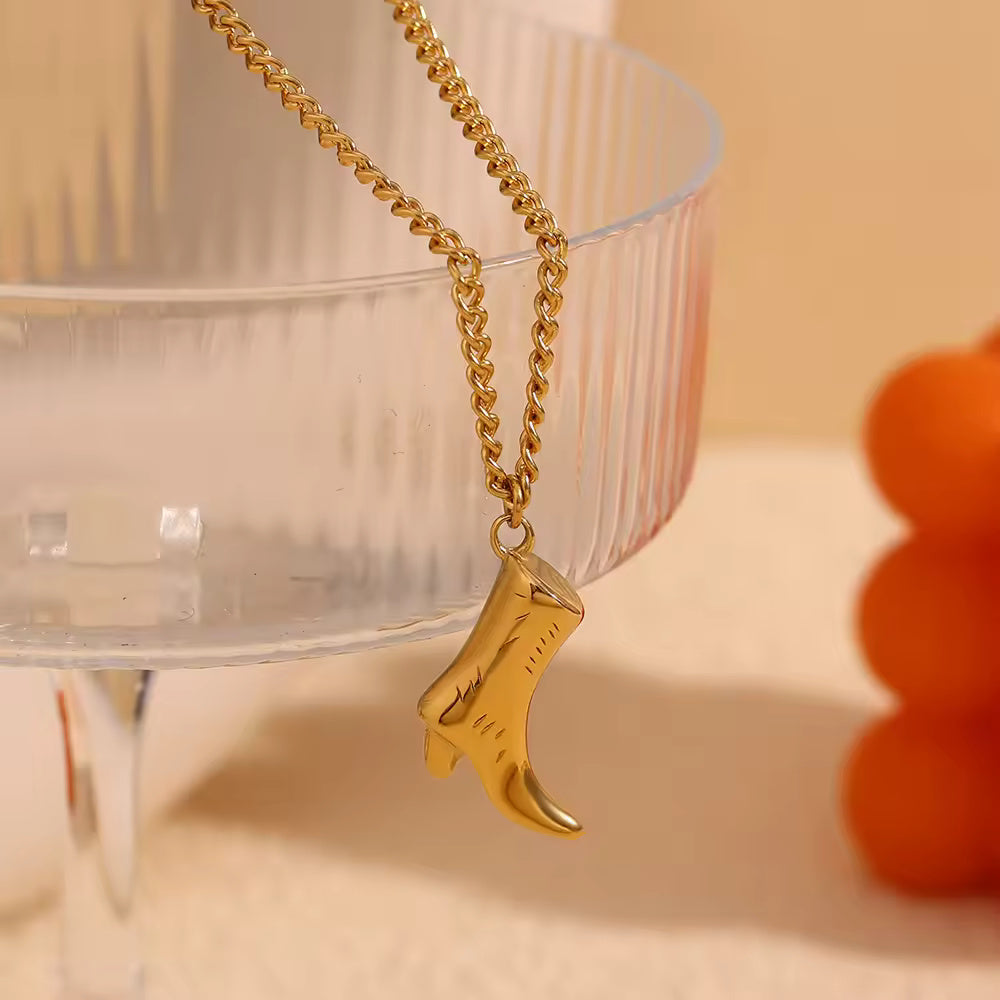 18KT Gold Plated Boot Necklace - Atulya Jewellers