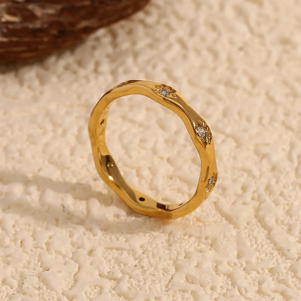 18KT Gold Plated Laura CZ Ring - Atulya Jewellers