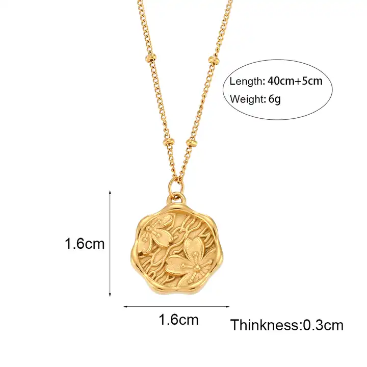 18KT Gold Plated Flower Necklace - Atulya Jewellers