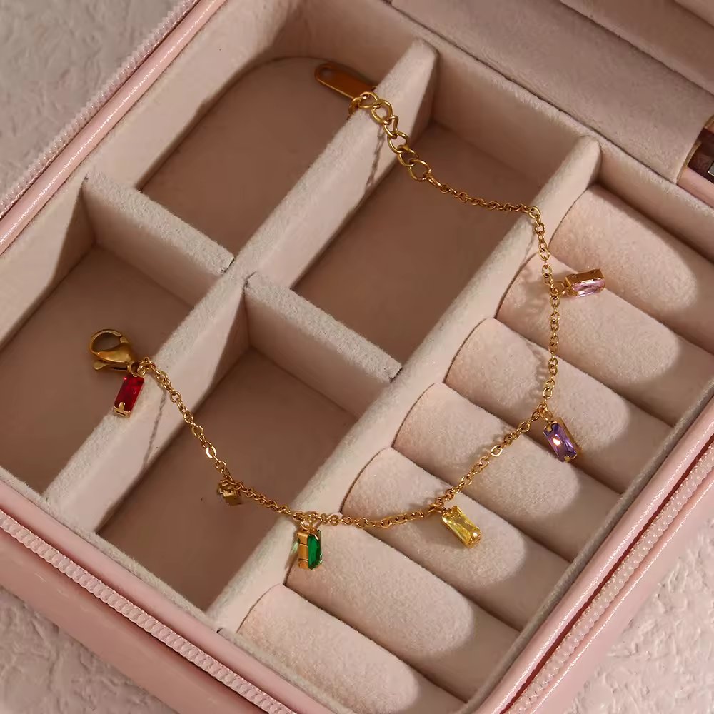18KT Gold Plated Grace Multicolour Bracelet - Atulya Jewellers