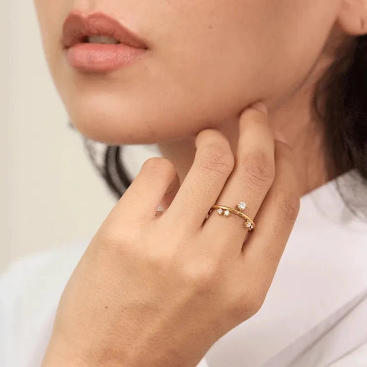 18KT Gold Plated Saylor CZ Ring - Atulya Jewellers